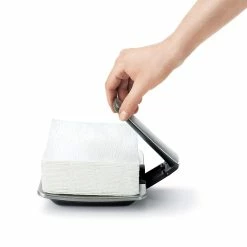 OXO Napkin Holder -Le Creuset shop oxo good grips simplypull steel napkin holder easy open