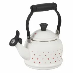 Le Creuset L'Amour Collection 1.25 Qt. Demi Kettle With Heart Applique | White
