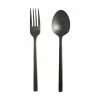 Fortessa Arezzo Brushed Black Serving Fork & Spoon Set 1 Fortessa Arezzo Brushed Black Serving Fork & Spoon Set -Le Creuset shop servingset