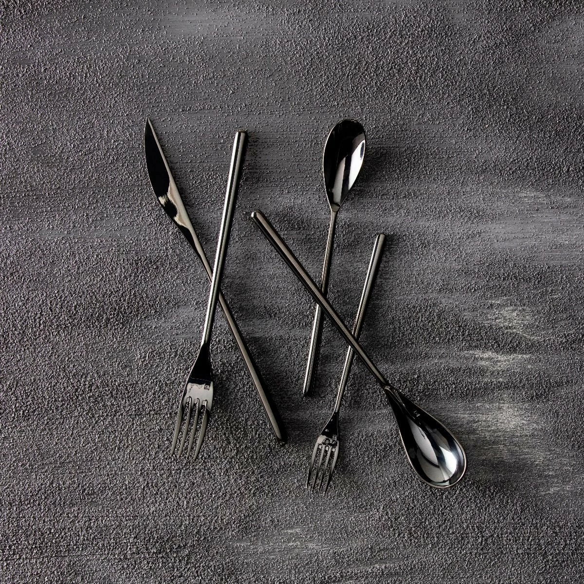 Fortessa Dragonfly 5pc Place Setting | Black 4 Fortessa Dragonfly 5pc Place Setting | Black - Image 2