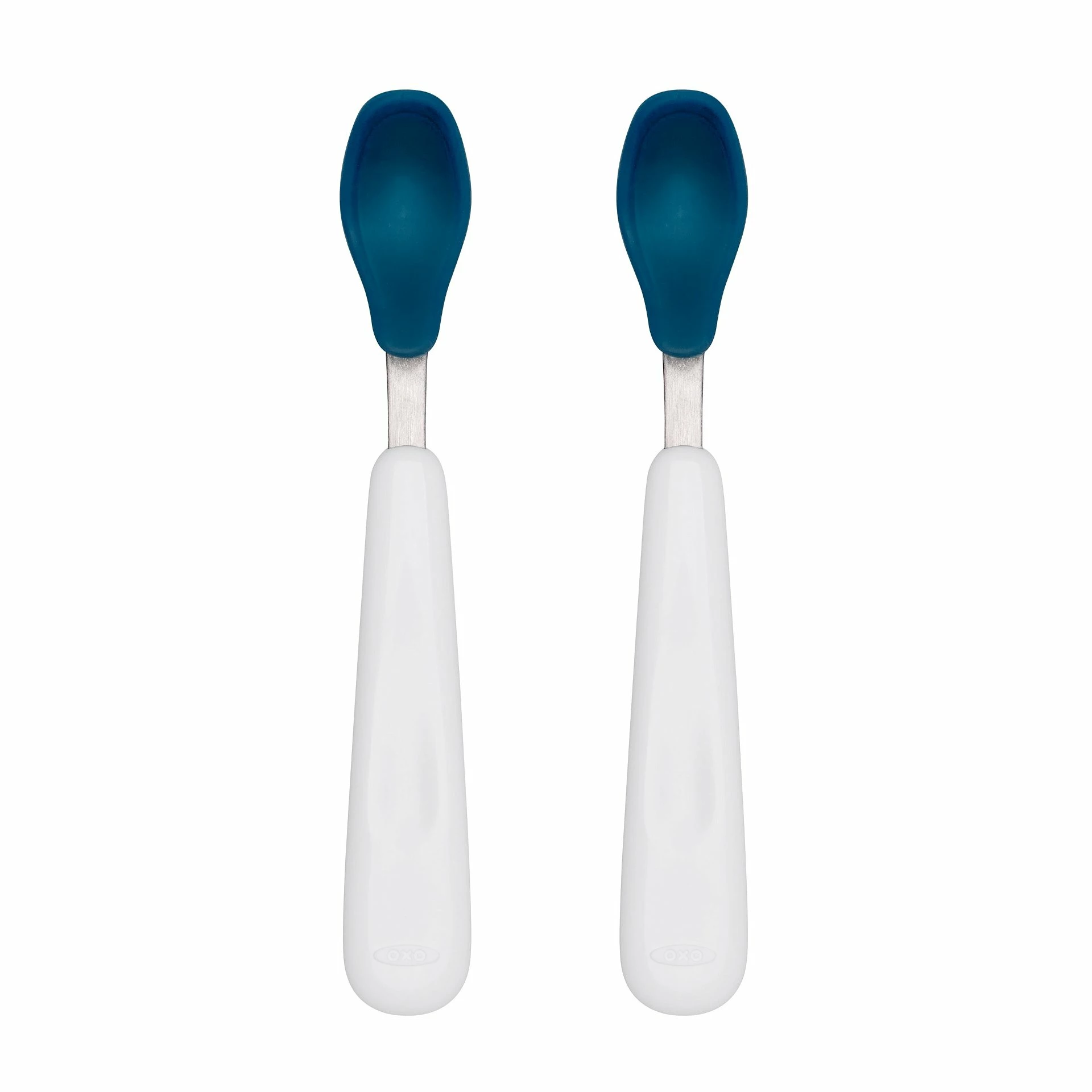 OXO Tot Feeding Spoon Set With Soft Silicone | Navy 3 OXO Tot Feeding Spoon Set With Soft Silicone | Navy