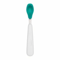 OXO Tot Feeding Spoon Set With Soft Silicone | Teal -Le Creuset shop tot 61138300 2a
